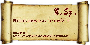 Milutinovics Szevér névjegykártya